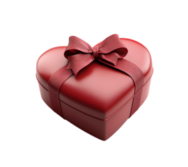 Red heart shaped gift box with a ribbon.  Perfect for Valentine's Day or Anniversary.