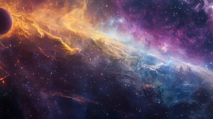 Fototapeta premium Cosmic Inferno - Fiery, Dramatic, Celestial Landscape