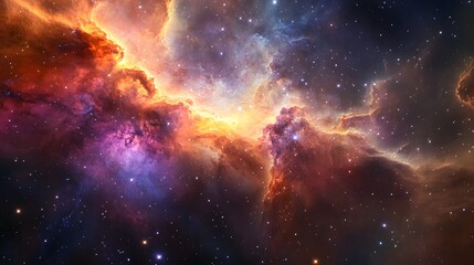 Obraz premium Cosmic Inferno - Fiery, Dramatic, Celestial Landscape