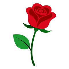Beautiful Rose Vector for Valentine’s Day – Isolated Transparent Background