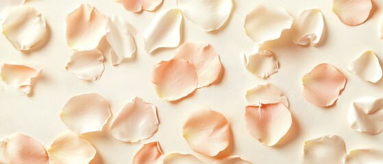 Subtle rose petal pattern on a creamy white Valentine's day Background