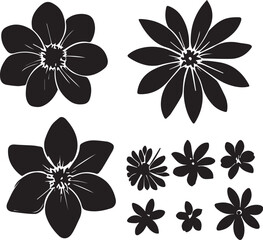 Set flowers. Hand drawn vector illustration