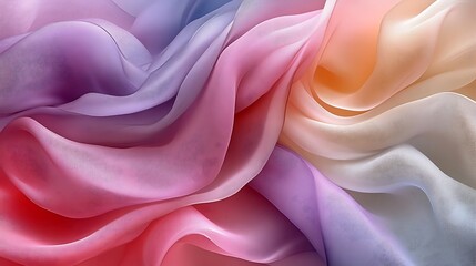 Obraz premium Pastel fabric waves in soft colors flowing gently