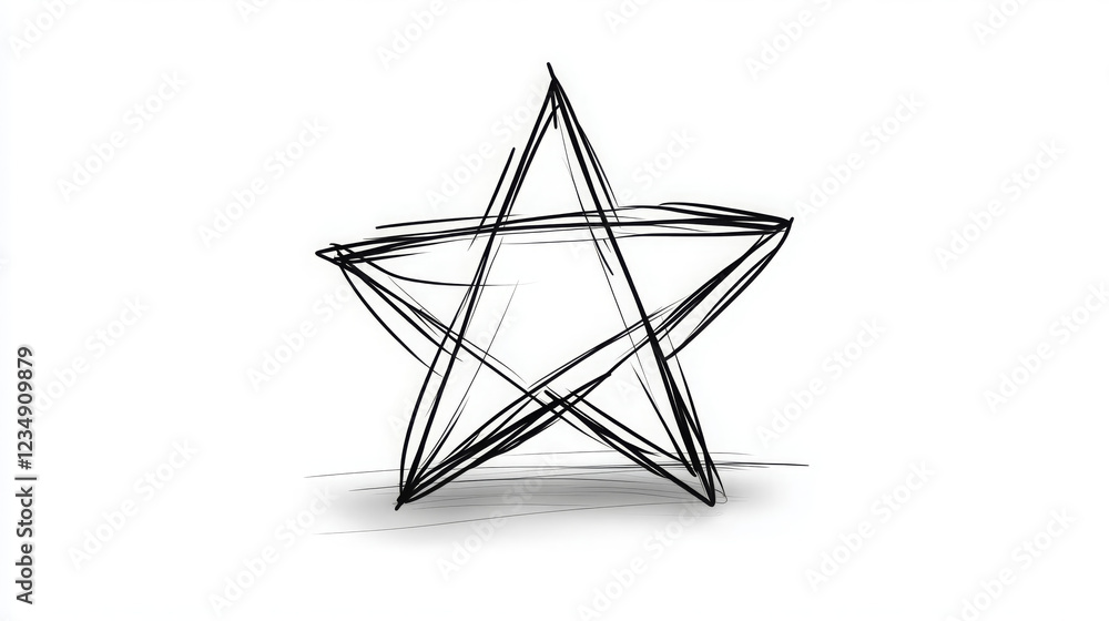 Poster simple doodle of star drawn in graphic recording style, showcasing unique and artistic interpretatio