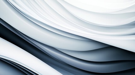 Abstract flowing curves in shades of blue and white, creating a serene and modern background