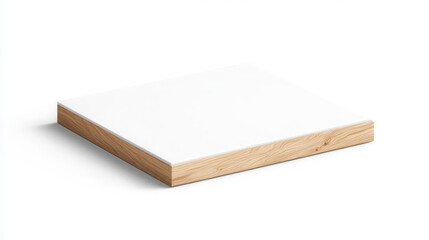 modern, minimalist white tabletop with natural wood base, perfect for various interior designs. This versatile piece can enhance any space with its clean lines and simple elegance
