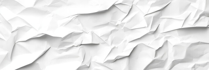 Obraz premium White Crumpled Paper Texture with Wrinkles - A textured background featuring white crumpled paper showcasing various wrinkles and folds, perfect for design projects, backgrounds, and creative uses.