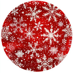 Red fabric with white snowflake patterns, perfect for holiday decor. This festive design adds cheerful touch to any Christmas celebration