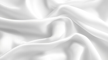 Obraz premium Close-up photography of luxurious white silk textiles in a soft studio environment
