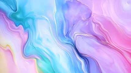 Fototapeta premium A captivating blend of pastel colors dances fluidly on a smooth surface, evoking calmness