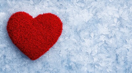 Obraz premium Red heart decoration on a textured blue background.