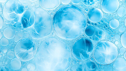 Blue bubble texture background with liquid effect