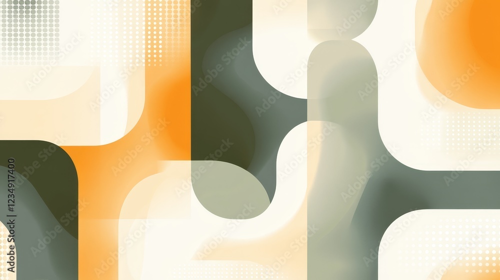 Aufkleber abstract geometric pattern featuring soft curves and vibrant color, suitable for modern design proje