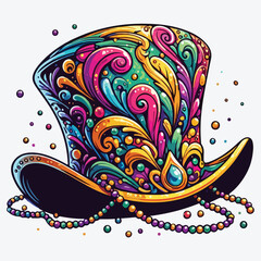 Isolated decorated hat for mardi gras stock illustration