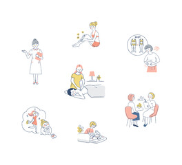  美容・エステサロンのさまざまなシーン　セット