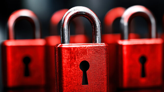 Securing the future red padlocks symbolizing protection in a digital age