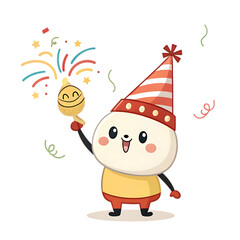 Naklejka premium happy new year sign Christmas character