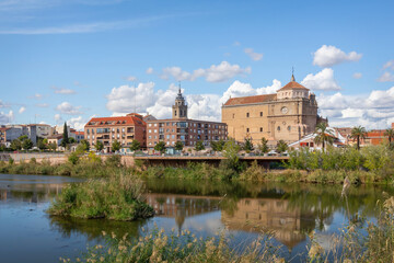 Talavera de la Reina, Spain. View of Iglesia de Santa Catalina church  from Tagus river