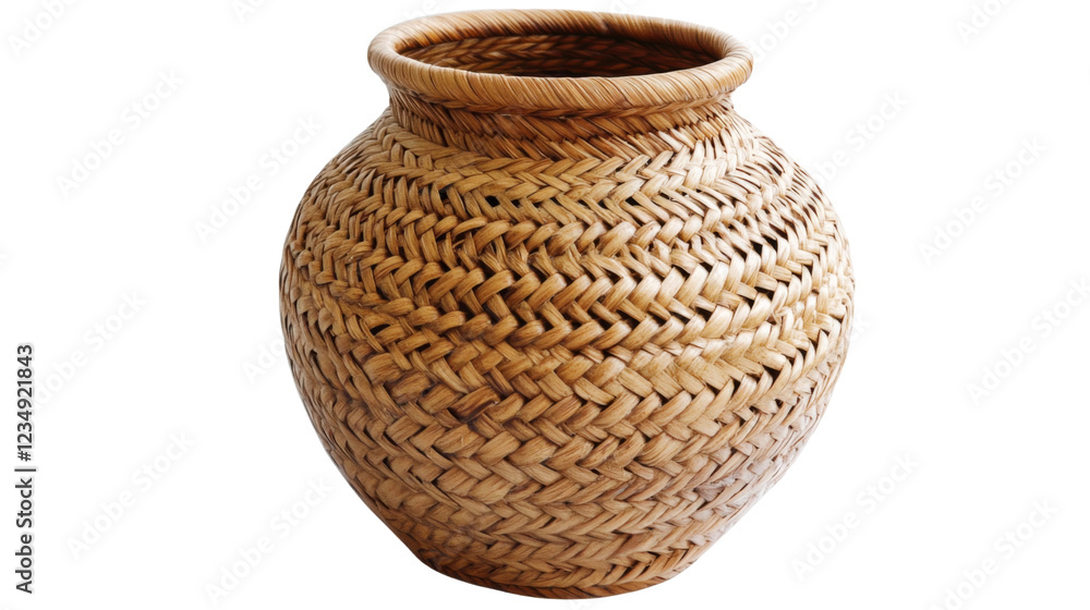 Poster empty wicker basket with transparent background representing craftsmanship