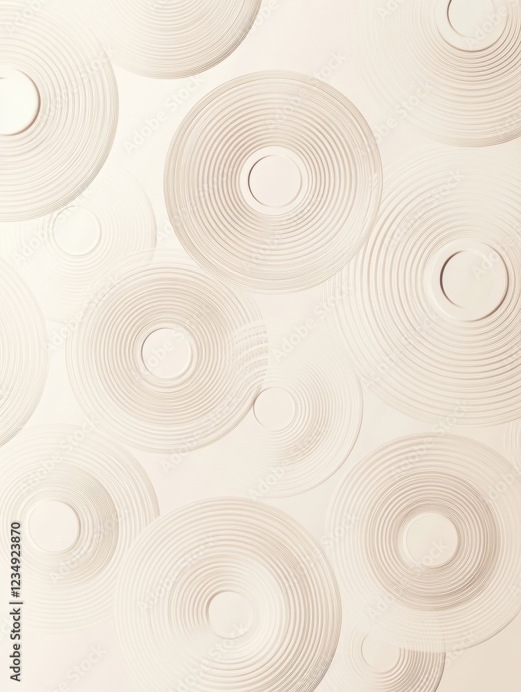 Poster textured circular design creates a harmonious and modern aesthetic for interior decoration in warm n