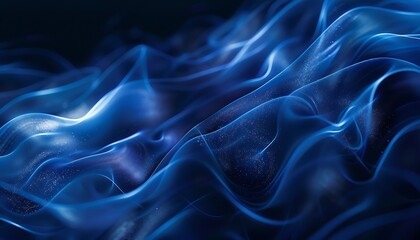 Obraz premium Abstract blue smoke on black background. 3d rendering, 3d illustration.
