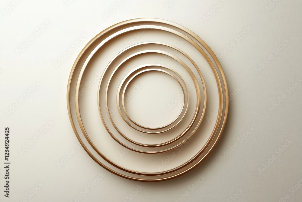 Poster elegant concentric circular rings arranged on a neutral background for decorative purposes and desig