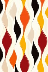 Colorful abstract wave pattern featuring flowing lines in shades of red, orange, yellow, and black