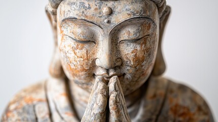 Contemplating Buddha statue