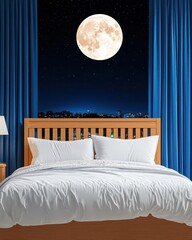 Weight Loss Metabolism boost Concept, Metabolism boost, serene bedroom with night sky view, 3D illustration