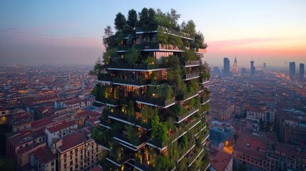 Bosco Verticale( Vertical Forest) in Milan city, Italy.