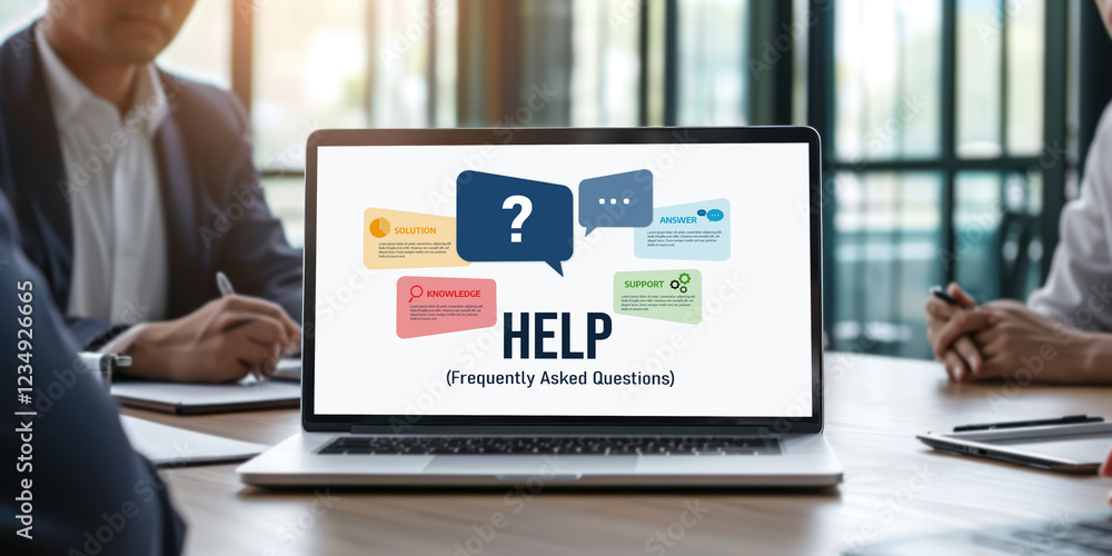Poster help screen on the website provide answer to faq frequently asked question brisk with knowledge info