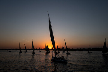 sailboat at sunset