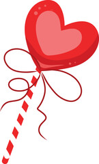 Lollipop heart, vector illustration, valentines day, february 14