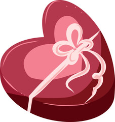 Gift box heart, vector illustration, valentines day, february 14