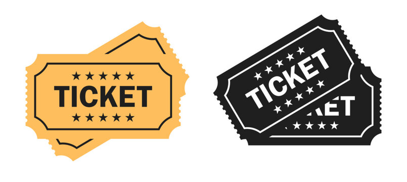 Ticket vector icon on white background