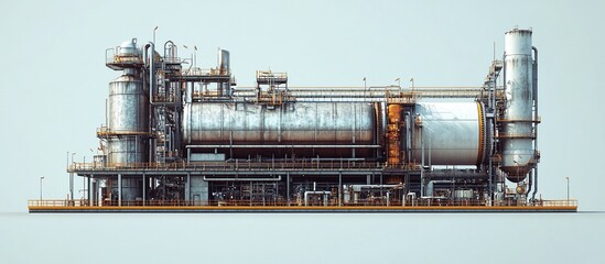 Industrial Refinery: A Detailed Rendering of a Large-Scale Processing Plant