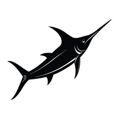 silhouette art of a swordfish