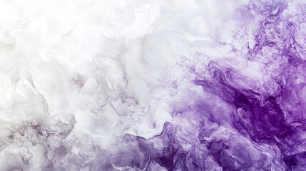 Fototapeta premium Purple and white alcohol ink painting creating abstract fluid art background