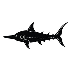 silhouette of a sawfish