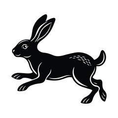 rabbit jumping of a silhouette art