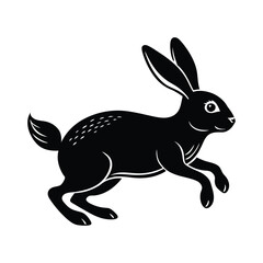 rabbit jumping of a silhouette art