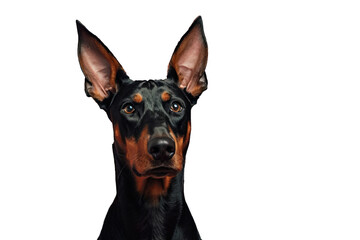 Close up of a doberman