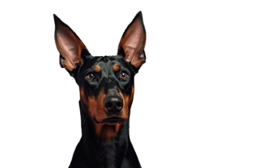 Close up of a doberman
