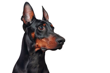 Close up of a doberman