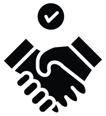 Handshake symbol representing agreement, partnership, and cooperation in a corporate setting with transparent background