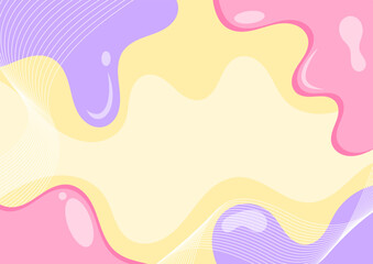 Flat design vector background. Liquid shape with flowing lines. Soft and cute.