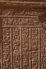 ancient egyptian hieroglyphics at luxor temple