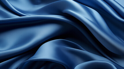 Fototapeta premium Abstract background with soft, smooth curves of blue fabric creating a fluid effect