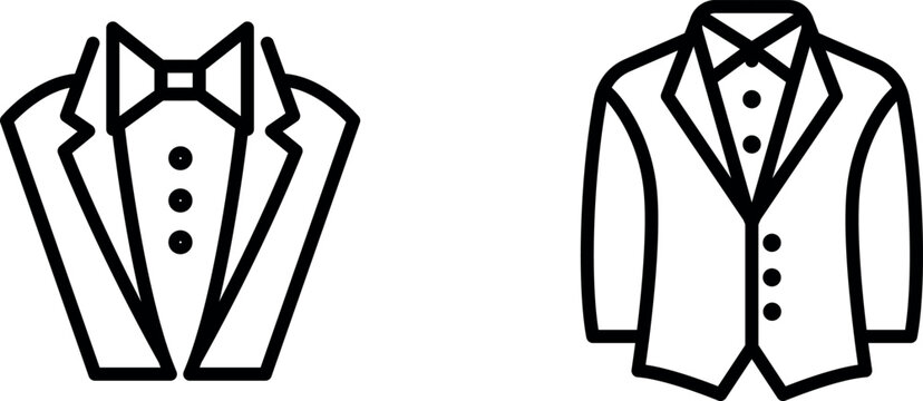 Elegant and Sophisticated Tuxedo Icon for Formal Wear, Weddings, and Special Events