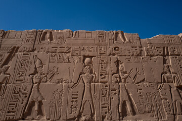 ancient egyptian hieroglyphics at luxor temple